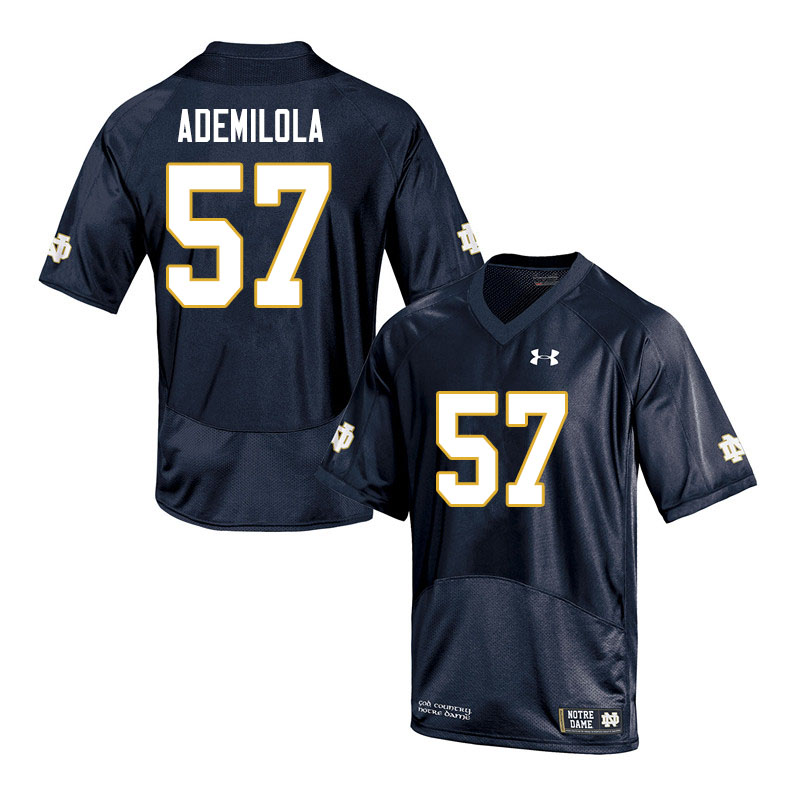 Men #57 Jayson Ademilola Notre Dame Fighting Irish College Football Jerseys Sale-Navy